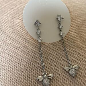 Elegant white plated Drop Earrings